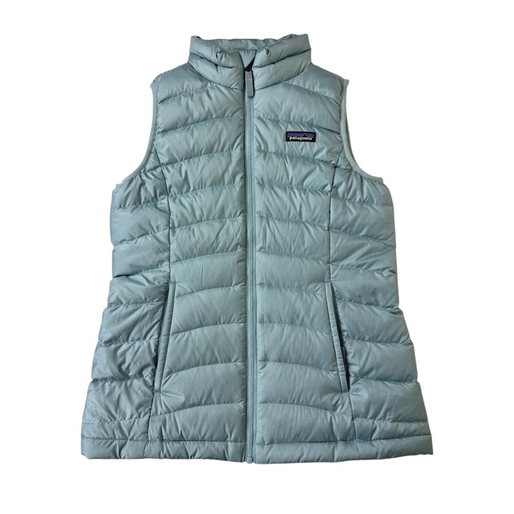 Patagonia Periwinkle Blue Girls Youth Puffer Vest Size Large 12 Zip Up Puffy